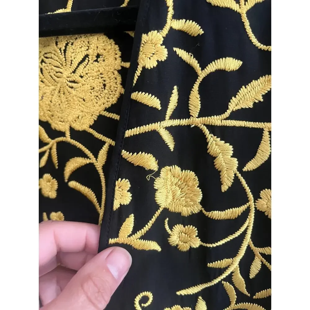 Alice + Olivia Onella embroidered silk kimono jacket size med